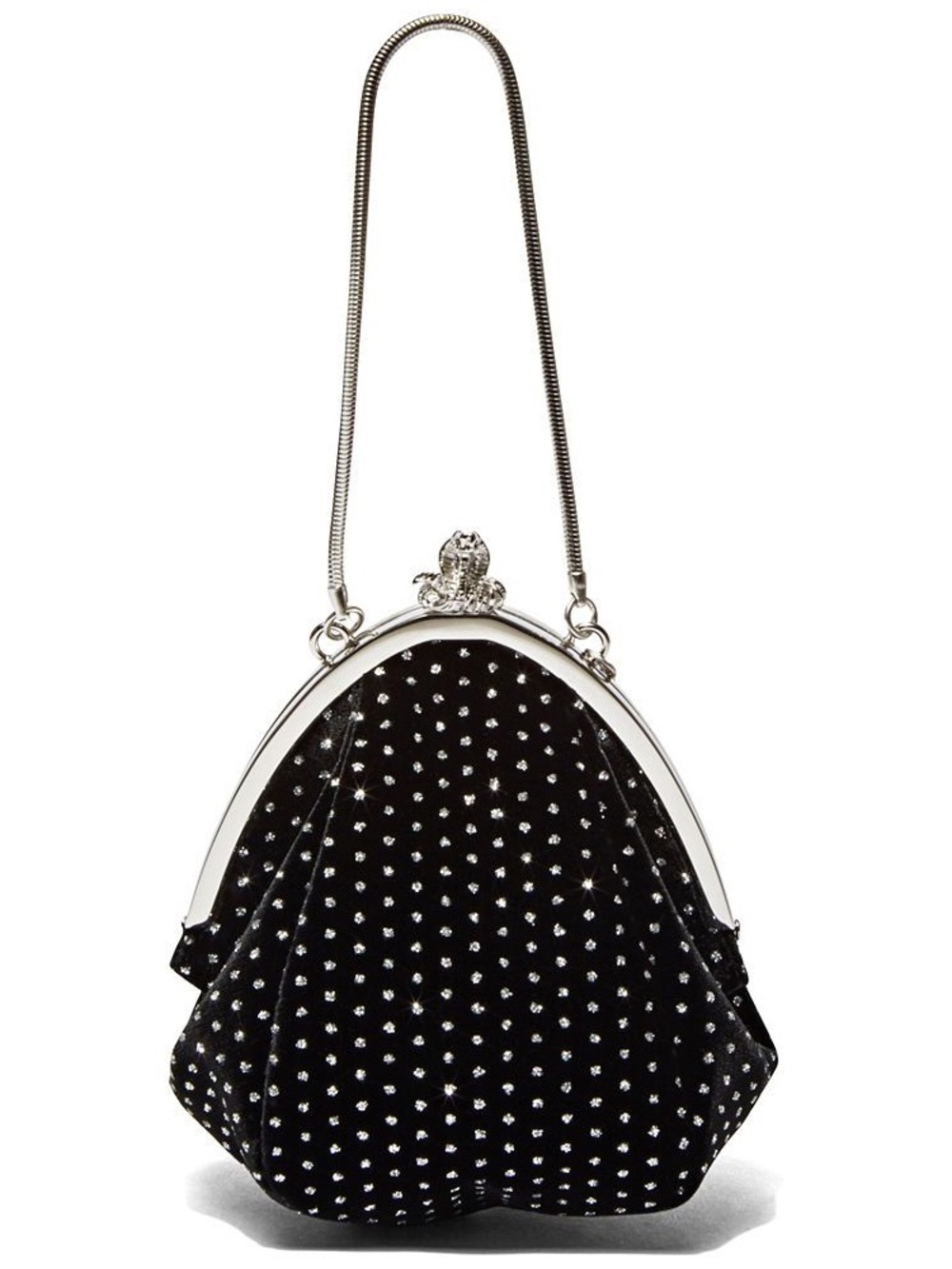 Auth Yves Saint Laurent YSL Mini Polka Dot Bijoux Serpent Bag In Black